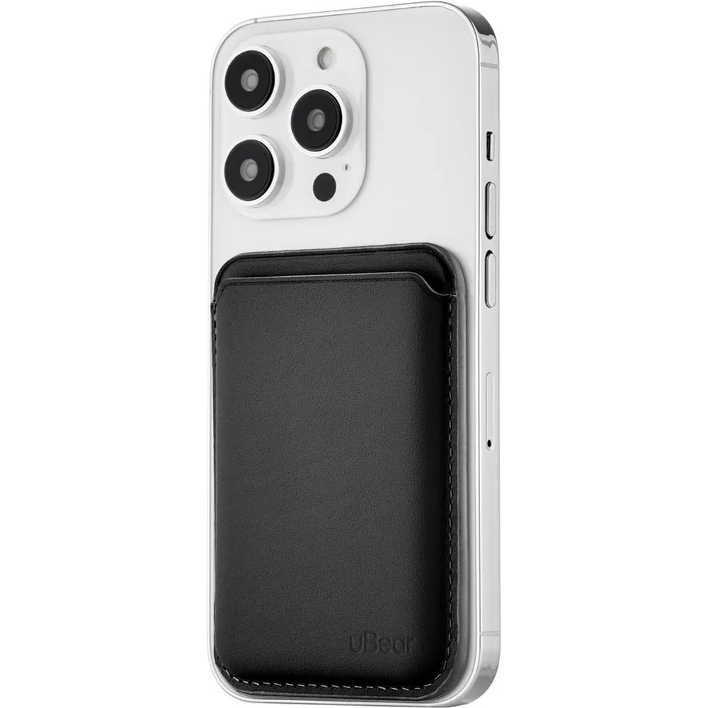 Чехол защитный uBear Leather Shell Case , кардхолдер, натуральная кожа, чёрный